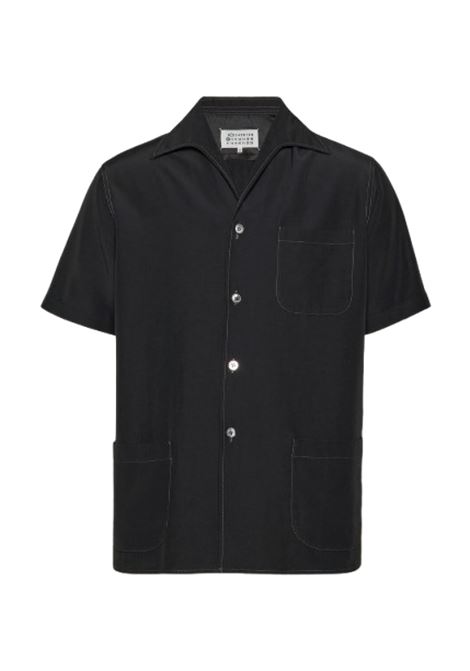 camicia maniche corte uomo nera MAISON MARGIELA | S50DR0009 M35267900
